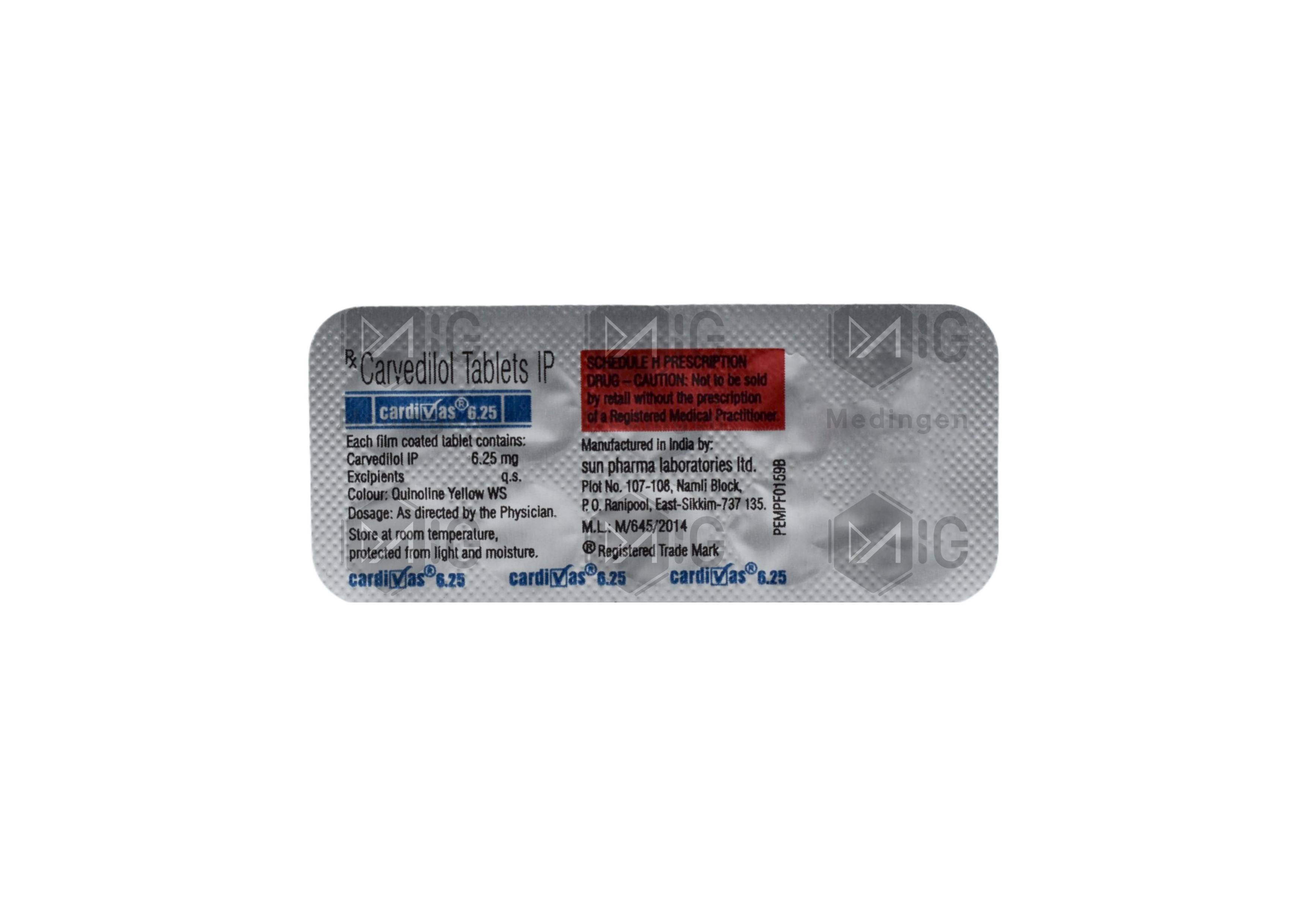 CARDIVAS 6.25MG